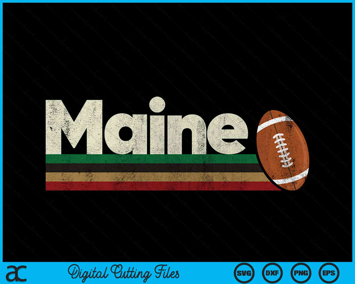 Vintage American Football Maine American Football Retro Stripes SVG PNG Digital Cutting File