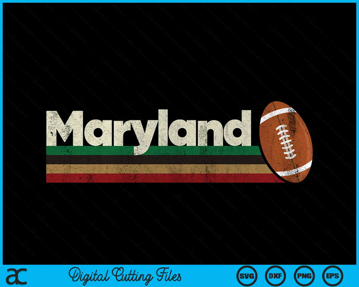 Vintage American Football Maryland American Football Retro Stripes SVG PNG Digital Cutting File