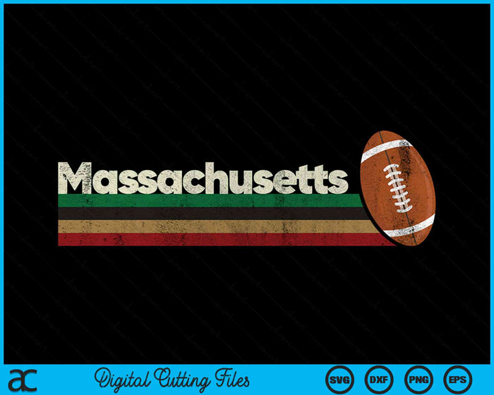 Vintage American Football Massachusetts American Football Retro Stripes SVG PNG Digital Cutting File