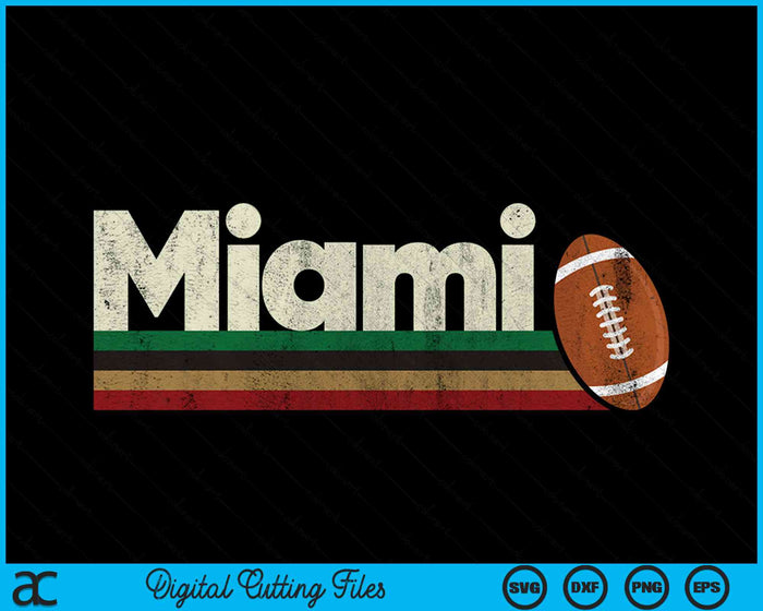 Vintage American Football Miami American Football Retro Stripes SVG PNG Digital Cutting File