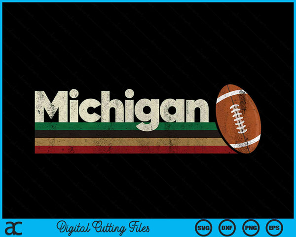 Vintage American football Michigan retro stripes SVG cut file