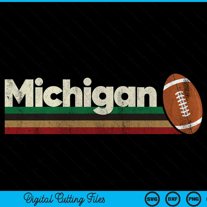 Vintage American football Michigan retro stripes SVG cut file