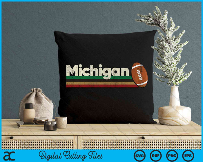 Vintage American Football Michigan American Football Retro Stripes SVG PNG Digital Cutting File