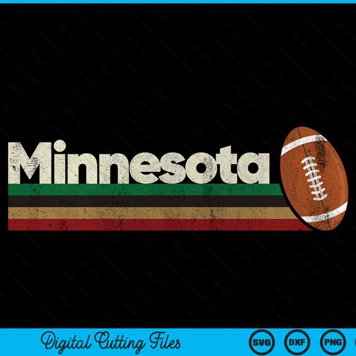 Vintage American football Minnesota retro stripes SVG PNG cut file for Cricut
