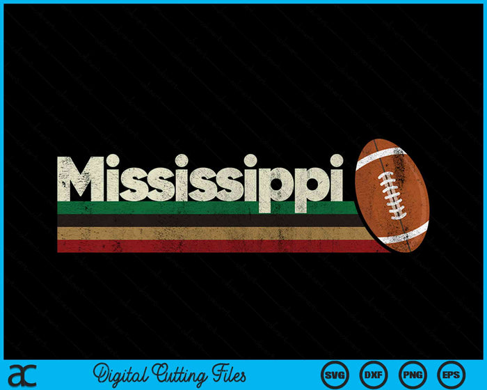 Vintage American Football Mississippi American Football Retro Stripes SVG PNG Digital Cutting File