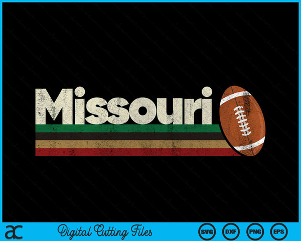 Vintage American football Missouri retro stripes SVG cut file