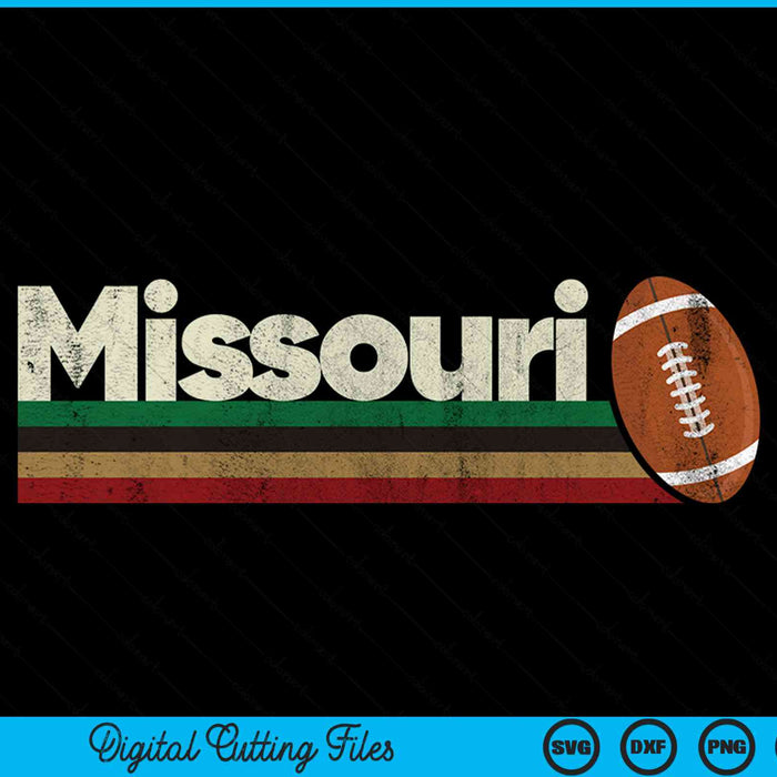 Vintage American football Missouri retro stripes SVG cut file