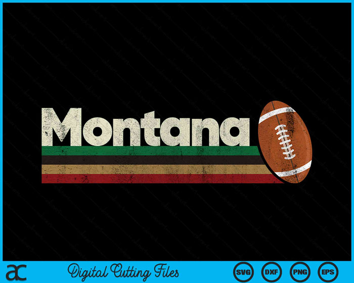 Vintage American Football Montana American Football Retro Stripes SVG PNG Digital Cutting File