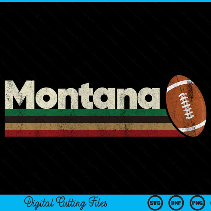Vintage American football Montana retro stripes SVG PNG cut file for Cricut