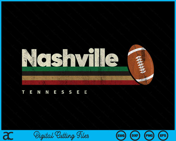 Vintage American football Nashville city retro stripes SVG PNG cut file for Cricut