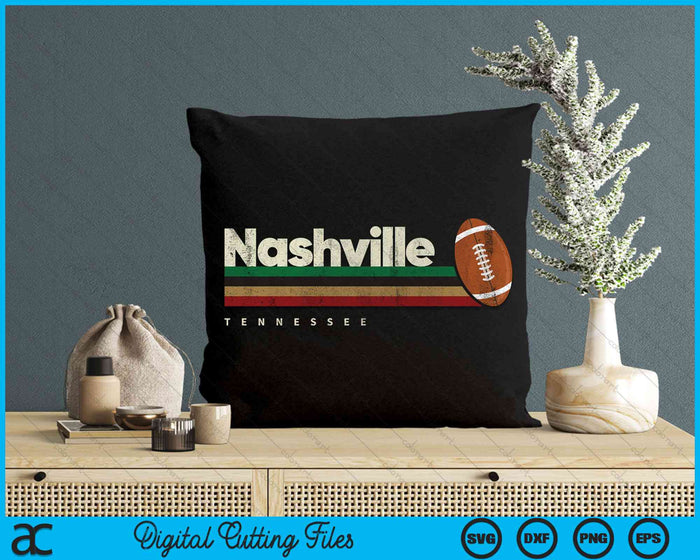 Vintage American Football Nashville City American Football Retro Stripes SVG PNG Digital Cutting File