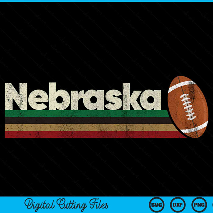 Vintage American football Nebraska retro stripes SVG cut file