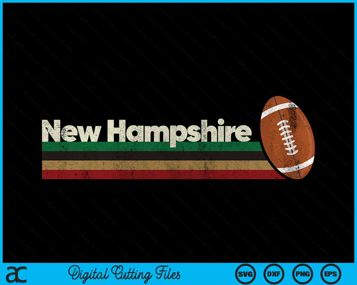 Vintage American Football New Hampshire American Football Retro Stripes SVG PNG Digital Cutting File