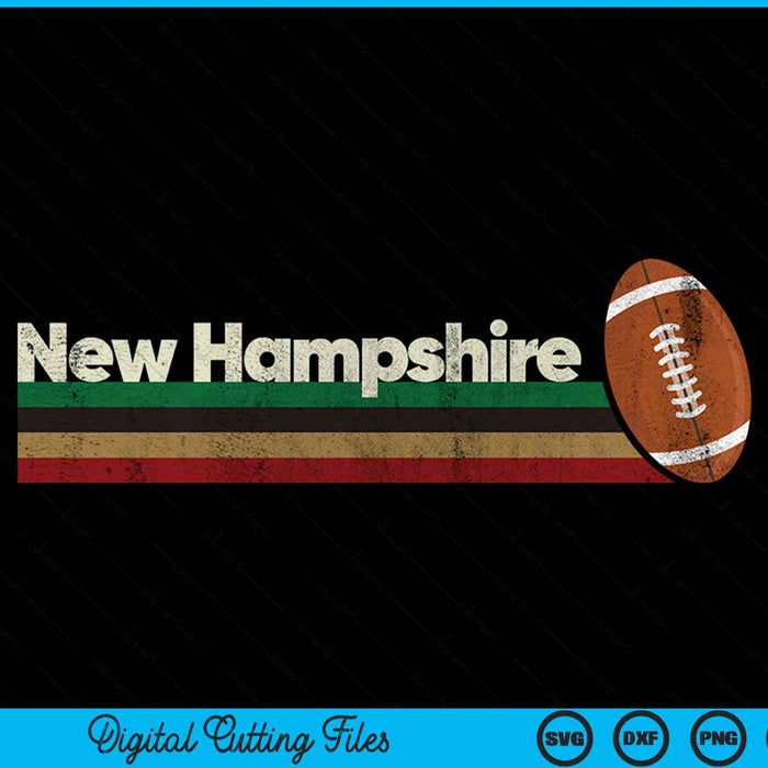 Vintage American Football New Hampshire American Football Retro Stripes SVG PNG Digital Cutting File