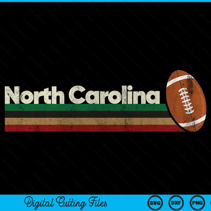 Vintage American Football North Carolina American Football Retro Stripes SVG PNG Digital Cutting File
