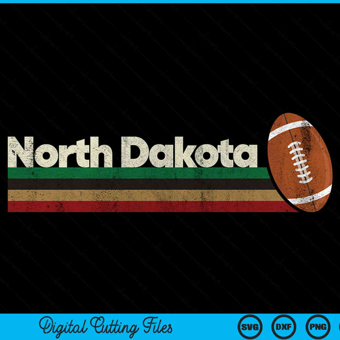 Vintage American Football North Dakota American Football Retro Stripes SVG PNG Digital Cutting File