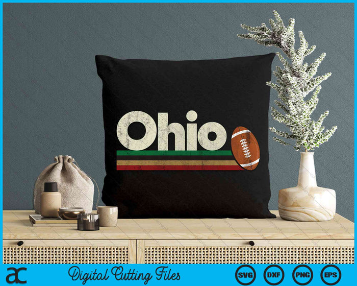 Vintage American Football Ohio American Football Retro Stripes SVG PNG Digital Cutting File