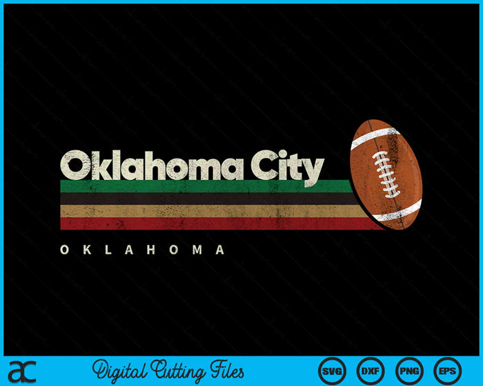 Vintage American Football Oklahoma City American Football Retro Stripes SVG PNG Digital Cutting File