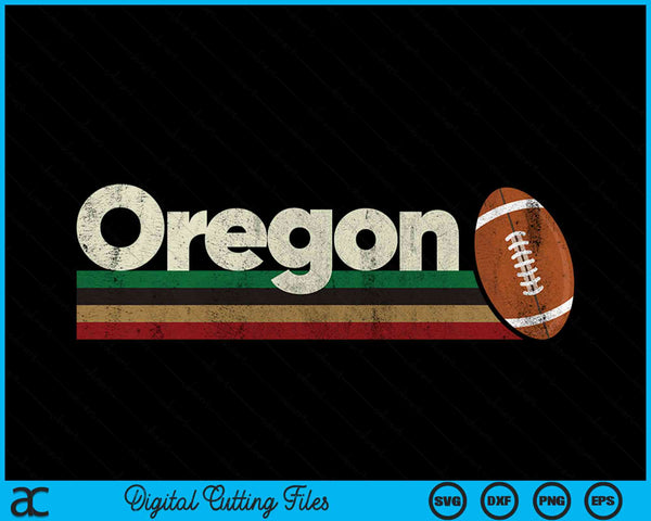 Vintage American football Oregon retro stripes SVG cut file