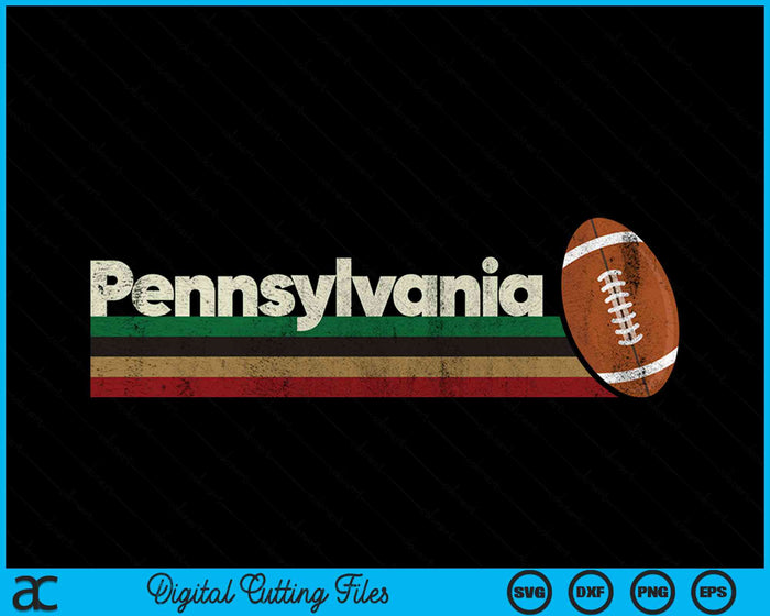 Vintage American Football Pennsylvania American Football Retro Stripes SVG PNG Digital Cutting File
