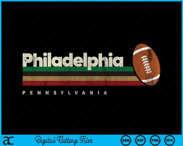 Vintage American Football Philadelphia City American Football Retro Stripes SVG PNG Digital Cutting Files