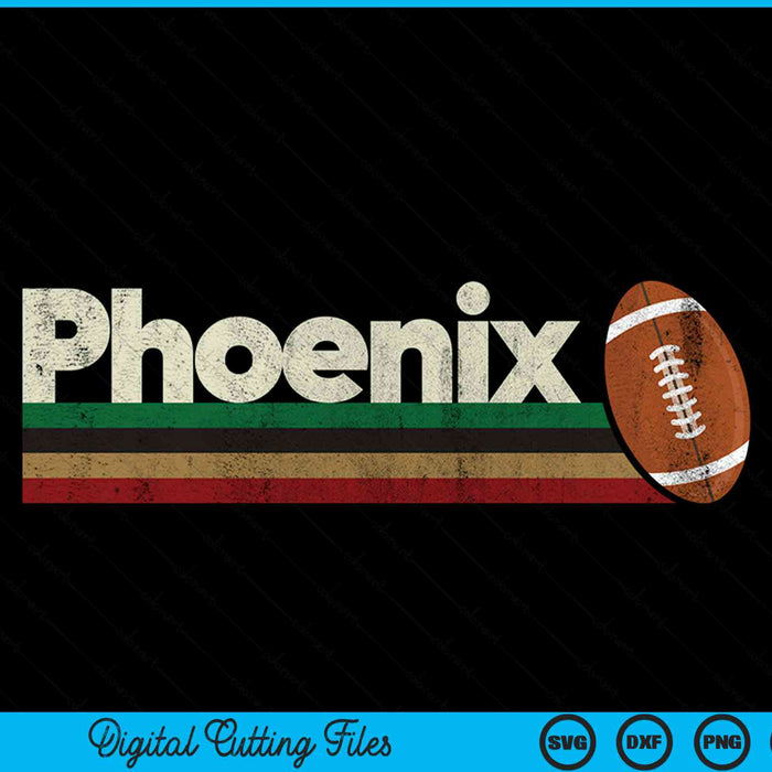 Vintage American football Phoenix retro stripes SVG PNG cut file for Cricut