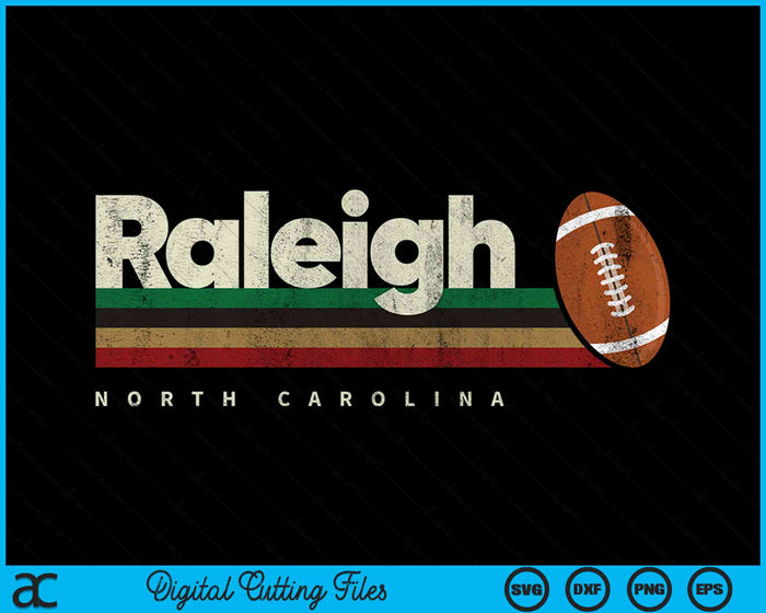 Vintage American Football Raleigh City American Football Retro Stripes SVG PNG Digital Cutting File