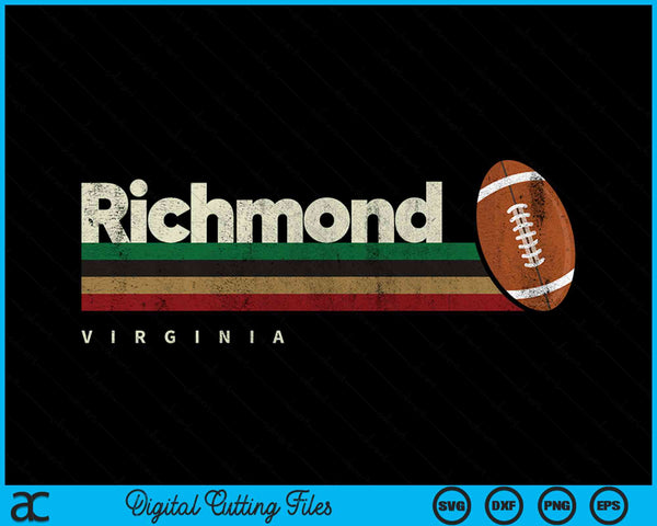 Vintage American Football Richmond City American Football Retro Stripes SVG PNG Digital Cutting Files