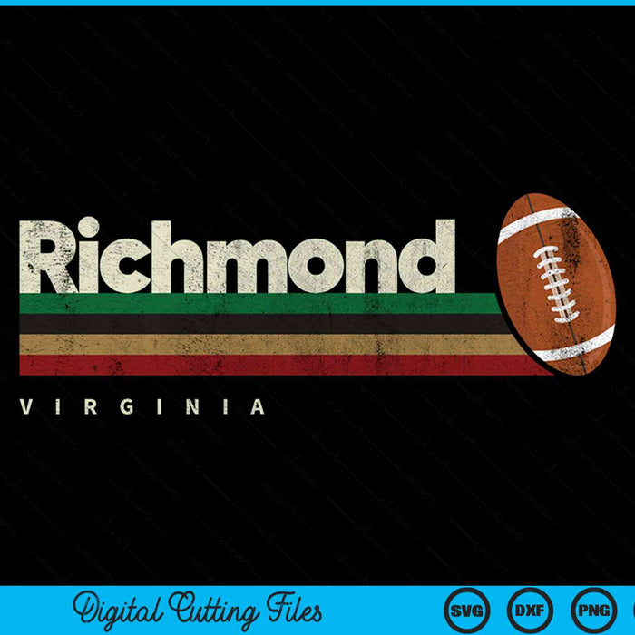 Vintage American Football Richmond City American Football Retro Stripes SVG PNG Digital Cutting Files