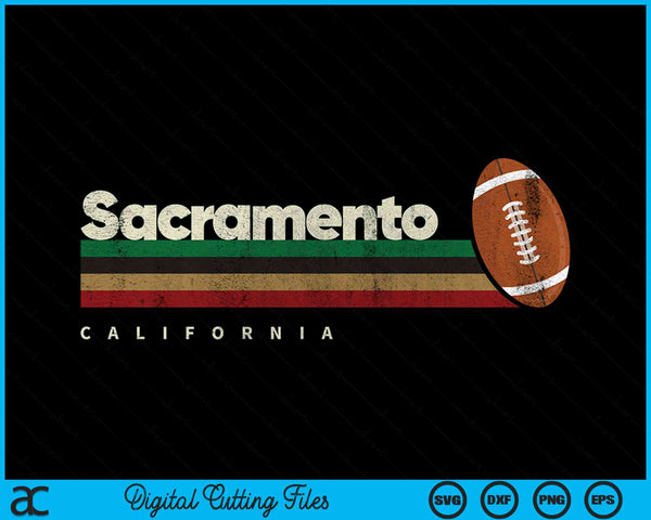 Vintage American Football Sacramento City American Football Retro Stripes SVG PNG Digital Cutting Files