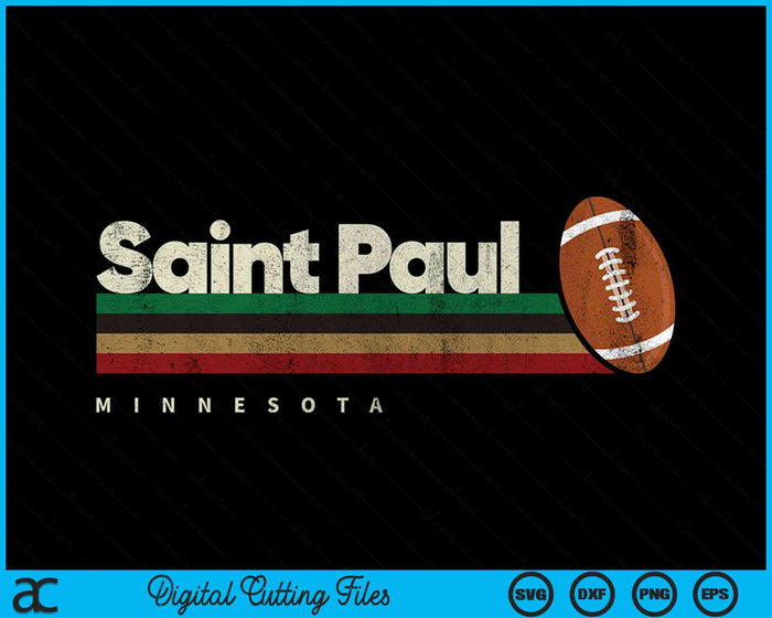 Vintage American Football Saint Paul City American Football Retro Stripes SVG PNG Digital Cutting File