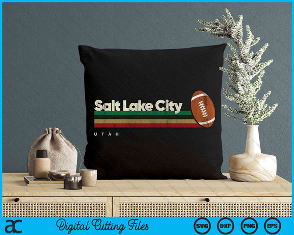 Vintage American Football Salt Lake City American Football Retro Stripes SVG PNG Digital Cutting File
