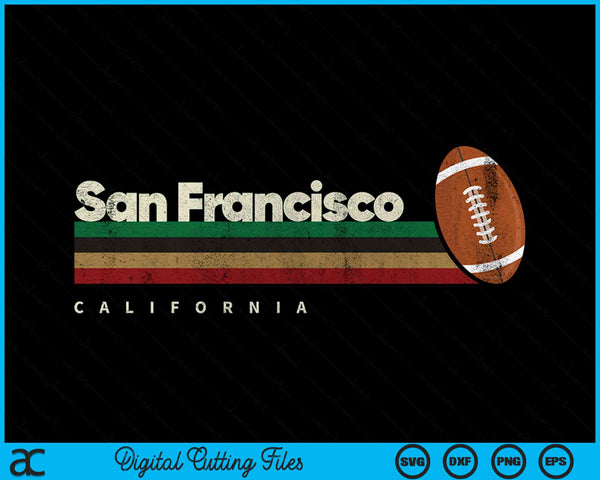 Vintage American Football San Francisco City American Football Retro Stripes SVG PNG Digital Cutting Files