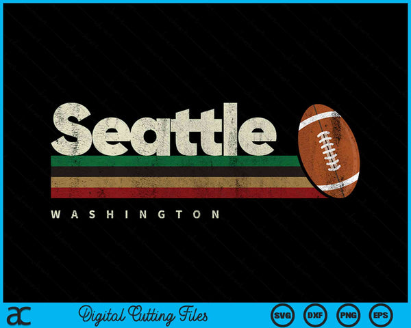 Vintage American Football Seattle City American Football Retro Stripes SVG PNG Digital Cutting Files