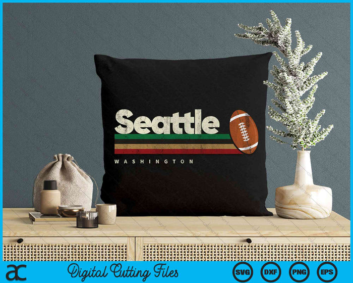 Vintage American Football Seattle City American Football Retro Stripes SVG PNG Digital Cutting Files