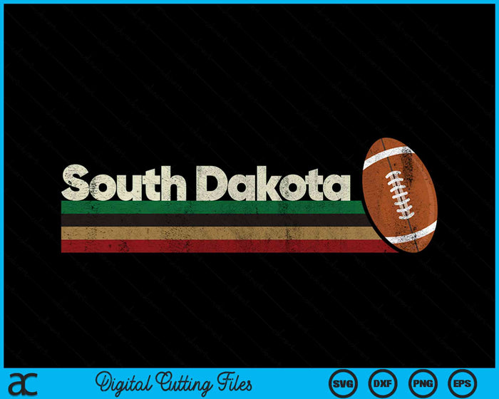 Vintage American Football South Dakota American Football Retro Stripes SVG PNG Digital Cutting File