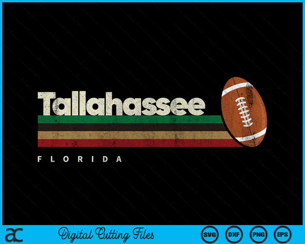Vintage American Football Tallahassee City American Football Retro Stripes SVG PNG Digital Cutting Files