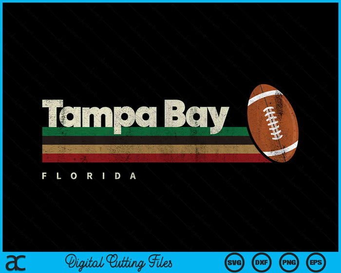 Vintage American Football Tampa Bay City American Football Retro Stripes SVG PNG Digital Cutting Files