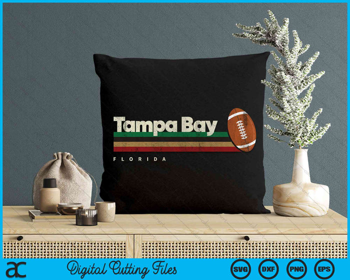 Vintage American Football Tampa Bay City American Football Retro Stripes SVG PNG Digital Cutting Files