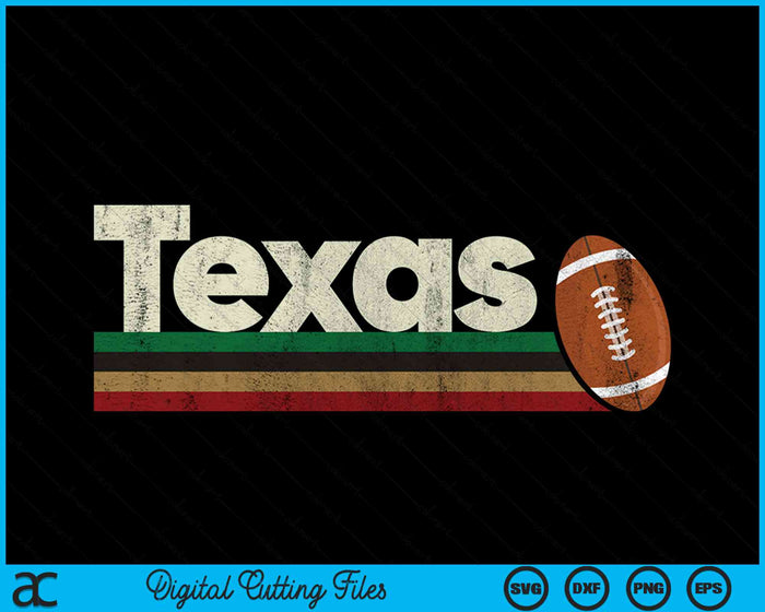 Vintage American Football Texas American Football Retro Stripes SVG PNG Digital Cutting File
