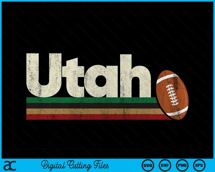 Vintage American Football Utah American Football Retro Stripes SVG PNG Digital Cutting File