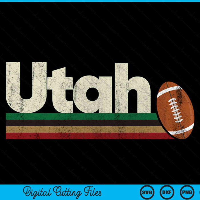 Vintage American football Utah retro stripes SVG PNG cut file for Cricut
