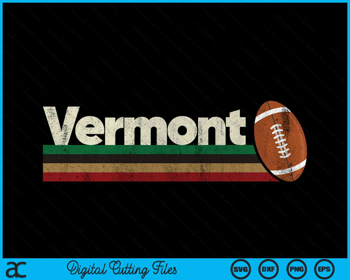 Vintage American Football Vermont American Football Retro Stripes SVG PNG Digital Cutting File