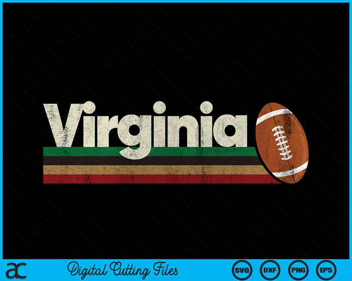 Vintage American Football Virginia American Football Retro Stripes SVG PNG Digital Cutting File