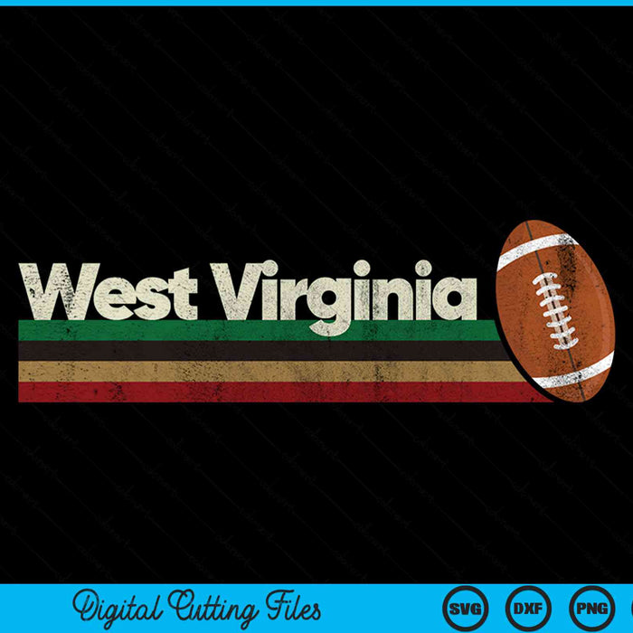 Vintage American football West Virginia retro stripes SVG PNG cut file for Cricut