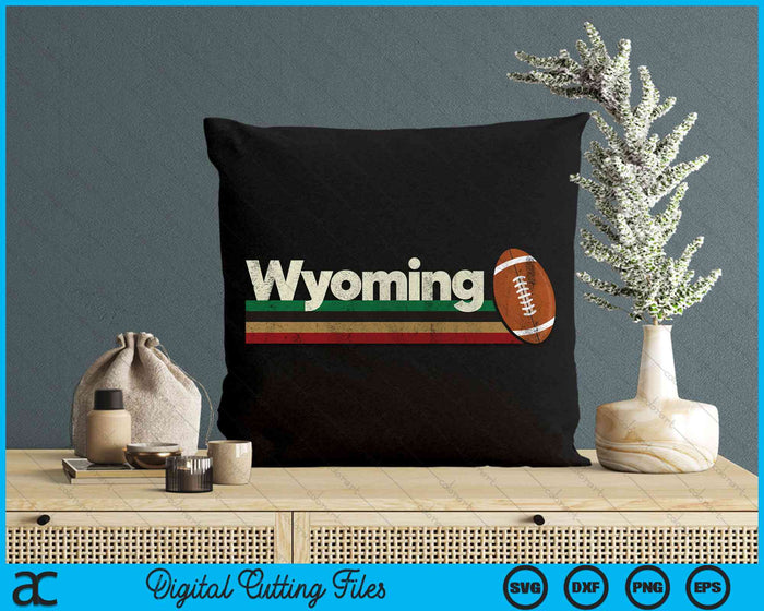 Vintage American Football Wyoming American Football Retro Stripes SVG PNG Digital Cutting File