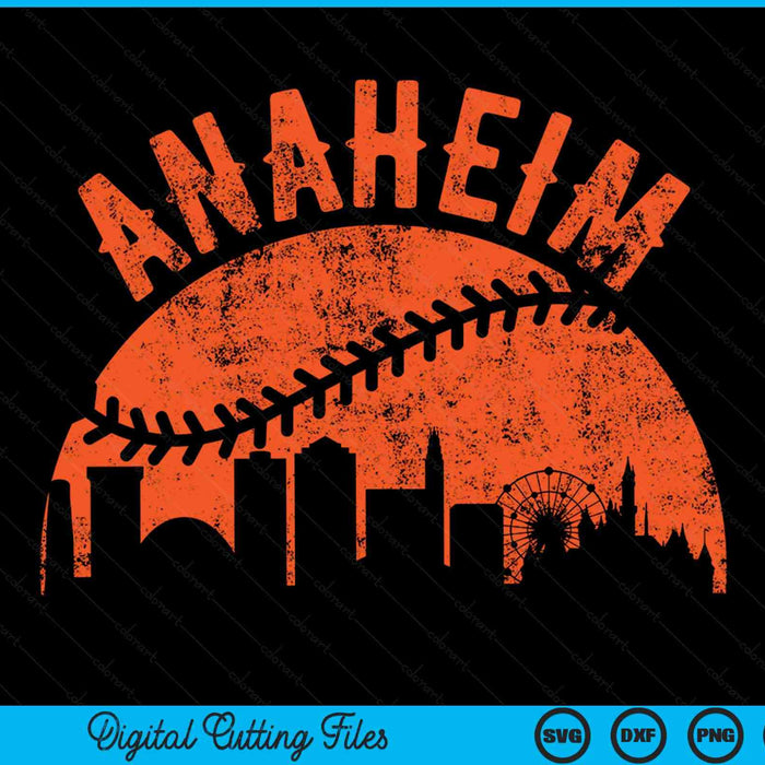 Vintage Anaheim Baseball SVG PNG Digital Cutting Files