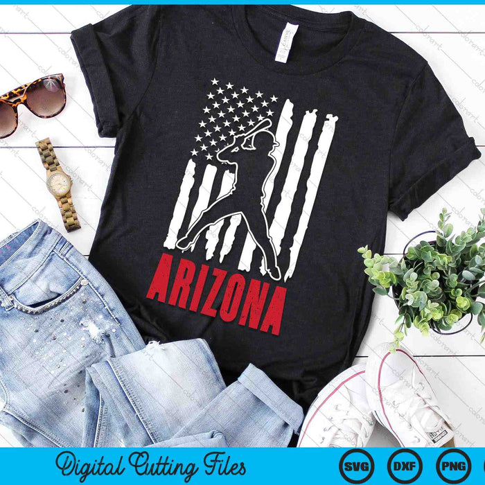 Vintage Arizona American Flag Distressed Baseball SVG PNG Digital Cutting Files