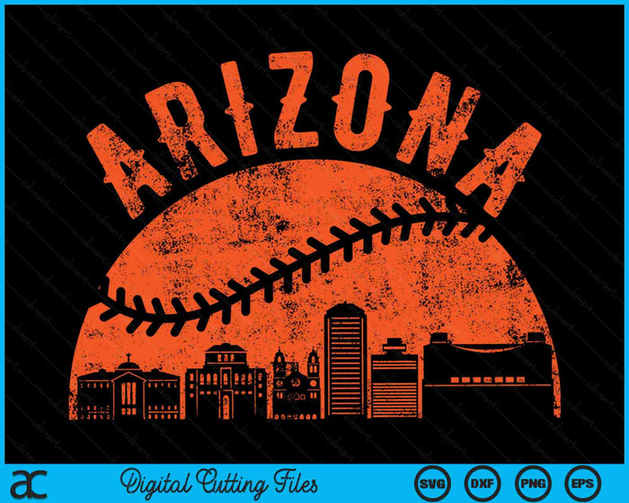 Vintage Arizona honkbal SVG PNG digitale snijbestanden 