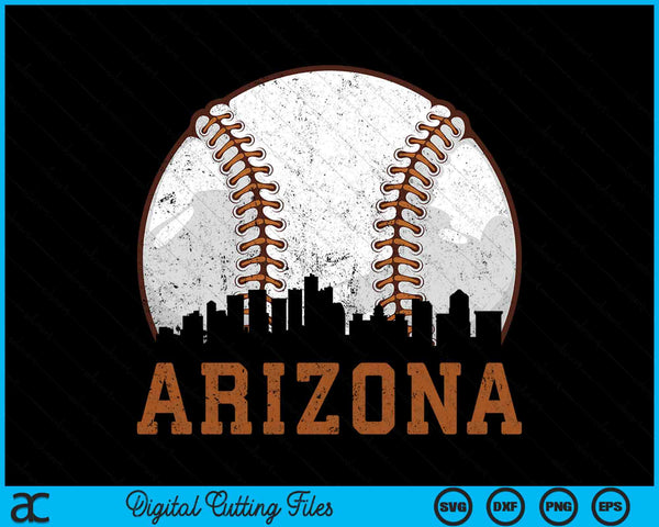 Vintage Arizona Cityscape Baseball SVG PNG Digital Printable Files